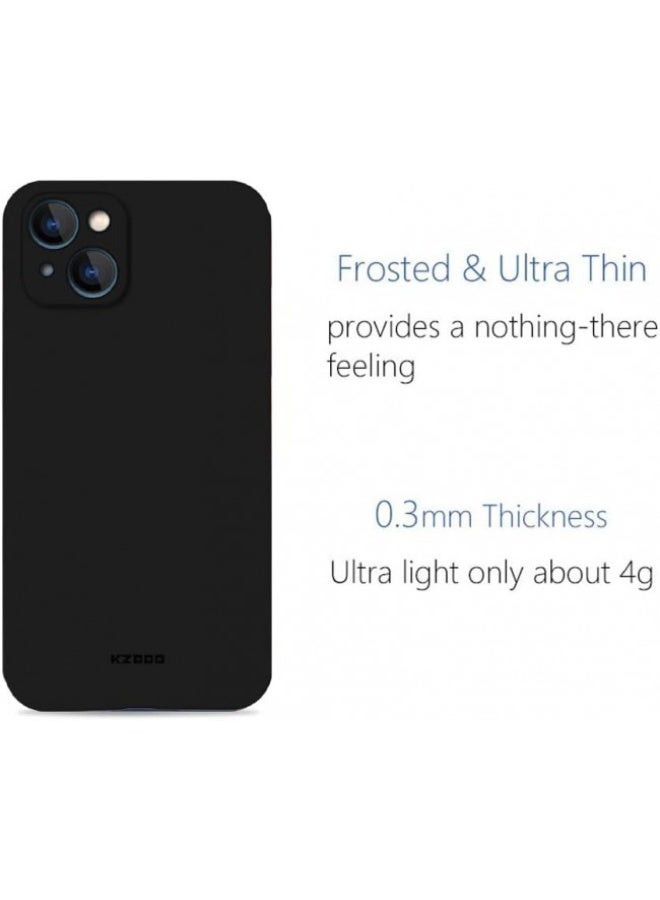 KZDOO iPhone 14 Case Air Skin Series Ultra Slim Frosted Anti Slip Back Cover Full Coverage Camera Lens Protection 6.1 inch Black - Image 3